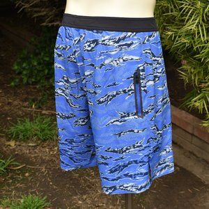 REEBOK CROSSFIT BLUE TIGER STRIPE CAMO SHORTS